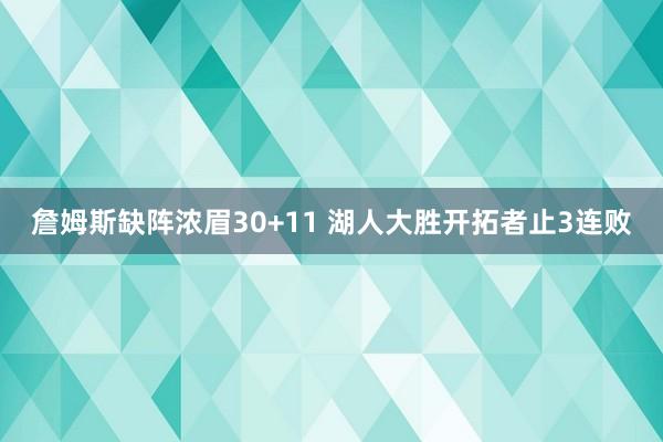 詹姆斯缺阵浓眉30+11 湖人大胜开拓者止3连败