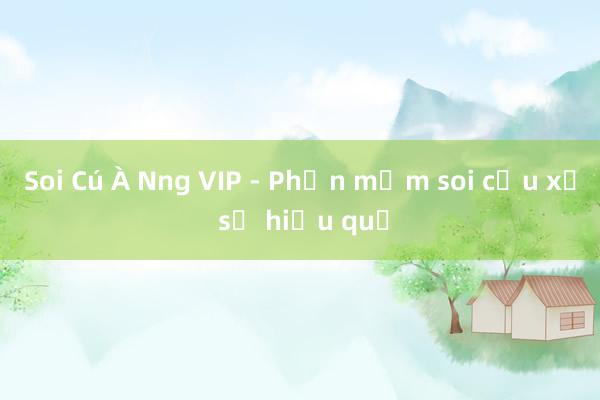 Soi Cú À Nng VIP - Phần mềm soi cầu xổ số hiệu quả