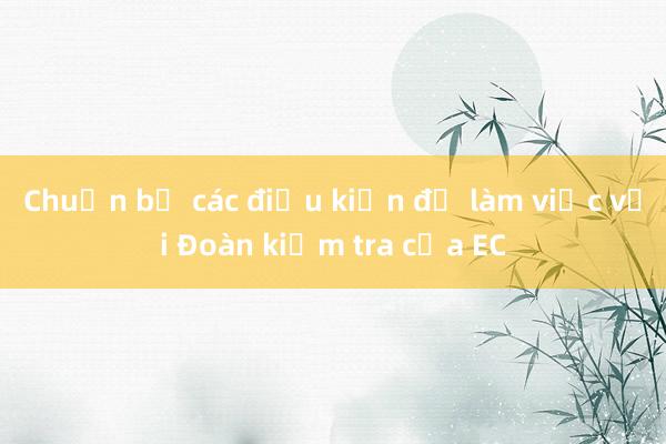 Chuẩn bị các điều kiện để làm việc với Đoàn kiểm tra của EC