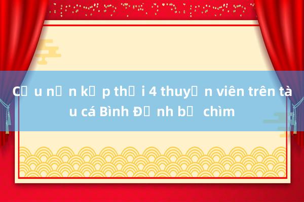 Cứu nạn kịp thời 4 thuyền viên trên tàu cá Bình Định bị chìm