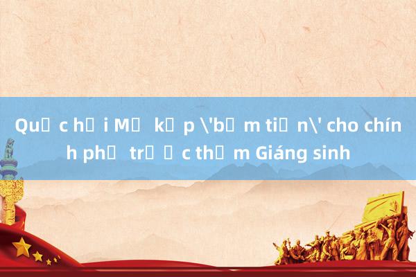 Quốc hội Mỹ kịp 'bơm tiền' cho chính phủ trước thềm Giáng sinh