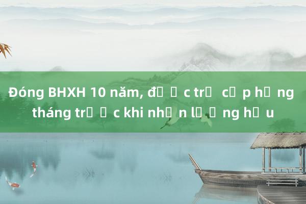 Đóng BHXH 10 năm， được trợ cấp hằng tháng trước khi nhận lương hưu